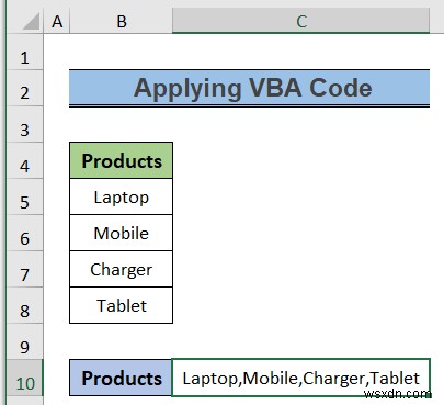 Cách chuyển đổi cột thành văn bản với dấu tách trong Excel