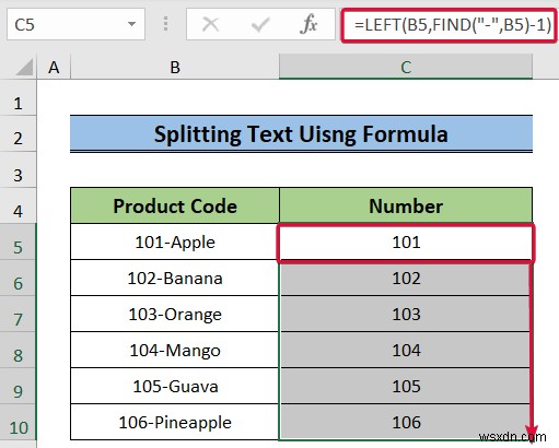 Cách chuyển đổi cột thành văn bản với dấu tách trong Excel