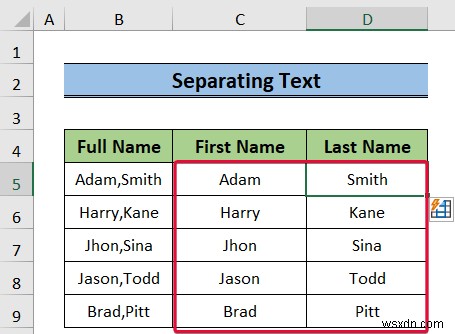 Cách chuyển đổi cột thành văn bản với dấu tách trong Excel