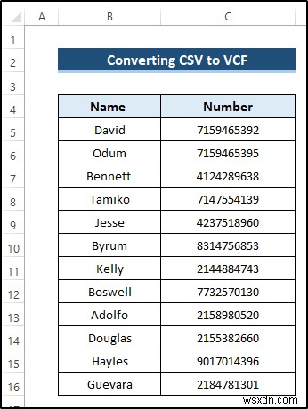 Cách chuyển đổi tệp CSV sang VCF bằng Excel (với các bước đơn giản)