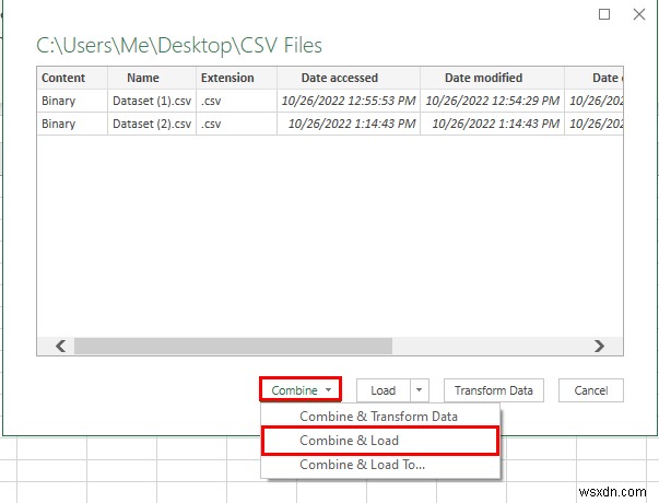 Cách hợp nhất nhiều tệp CSV thành một sổ làm việc trong Excel