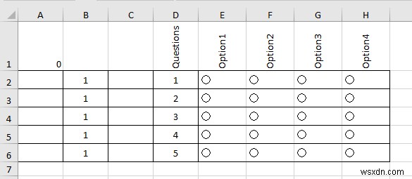 Cách tạo bảng câu hỏi trong Excel (2 cách dễ dàng)