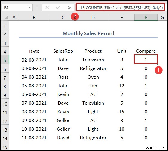 Cách so sánh 2 tệp CSV trong Excel (6 cách dễ dàng)