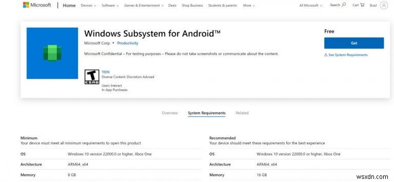 Trình giữ chỗ ứng dụng Android được phát hiện trong Microsoft Store của Windows 11 
