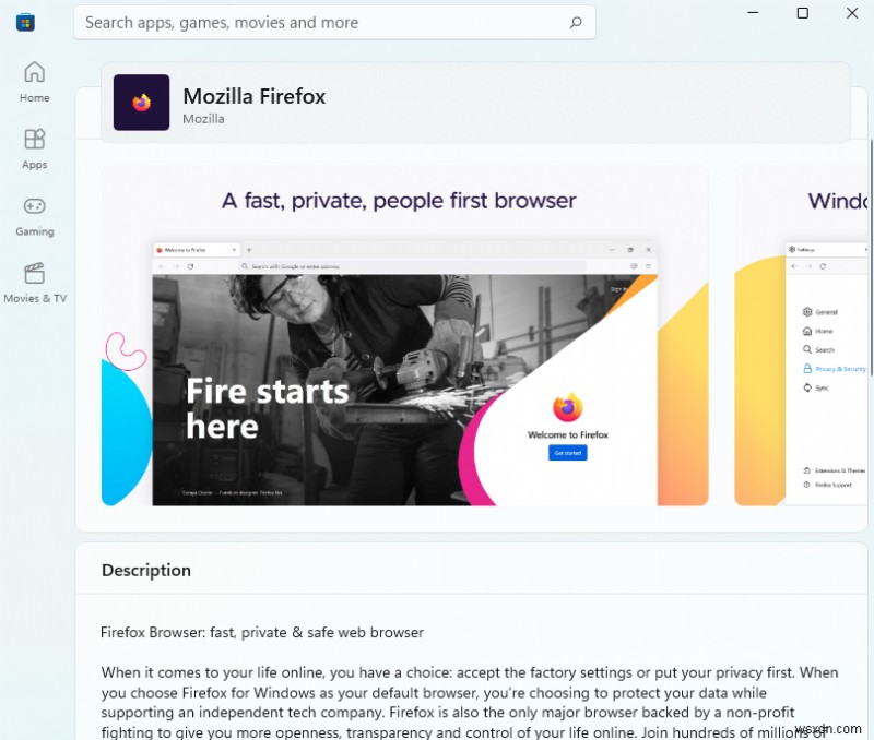 Mozilla Firefox hiện có sẵn trên Microsoft Store cho Windows 10 và 11