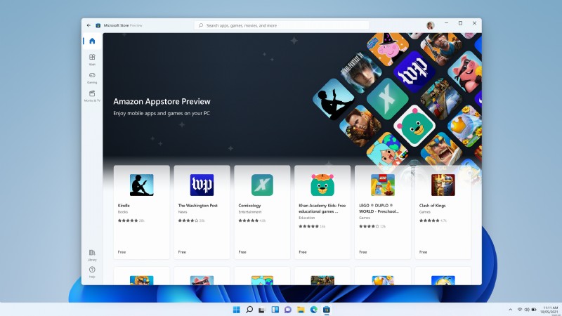 Các cải tiến về thanh tác vụ và ứng dụng Android sẽ ra mắt trên Windows 11 vào tháng tới