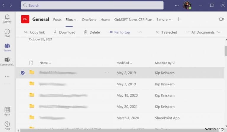 Cách ghim tệp trong Microsoft Teams