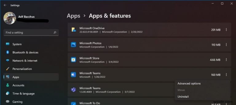 Cách xóa Ứng dụng trò chuyện Microsoft Teams trong Windows 11