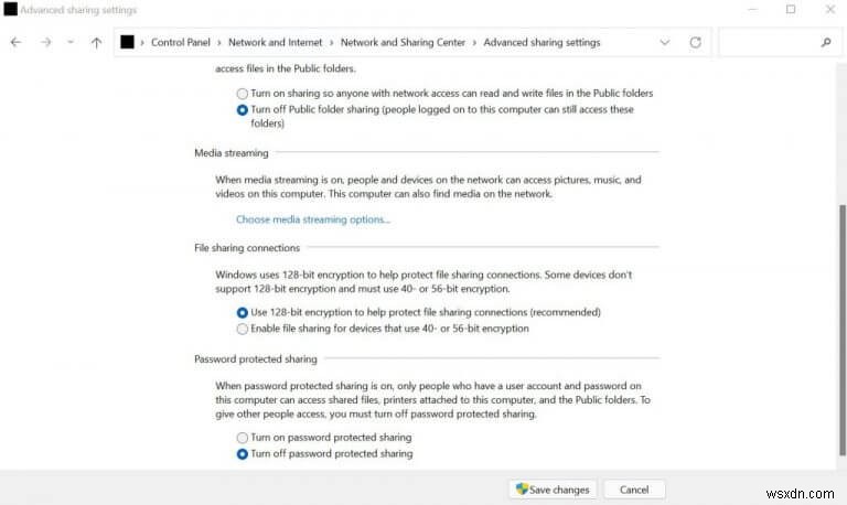 Cách tắt chia sẻ mật khẩu bảo vệ trong Windows 10 hoặc Windows 11