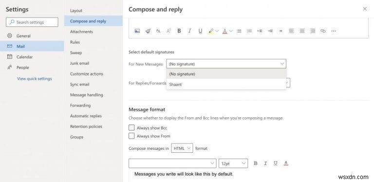 Cách thêm chữ ký email trong Outlook