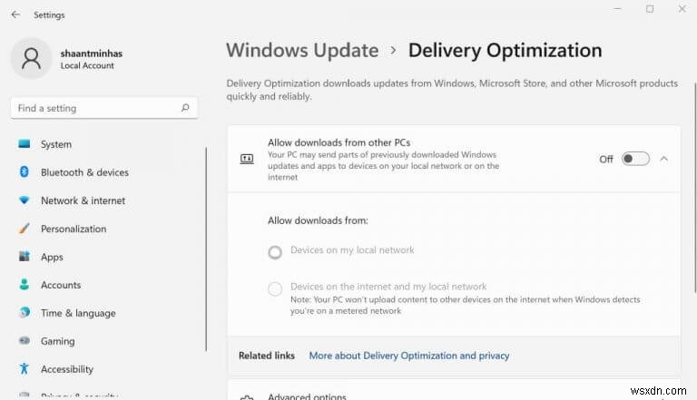 Cách tắt Tối ưu hóa phân phối trên Windows 11