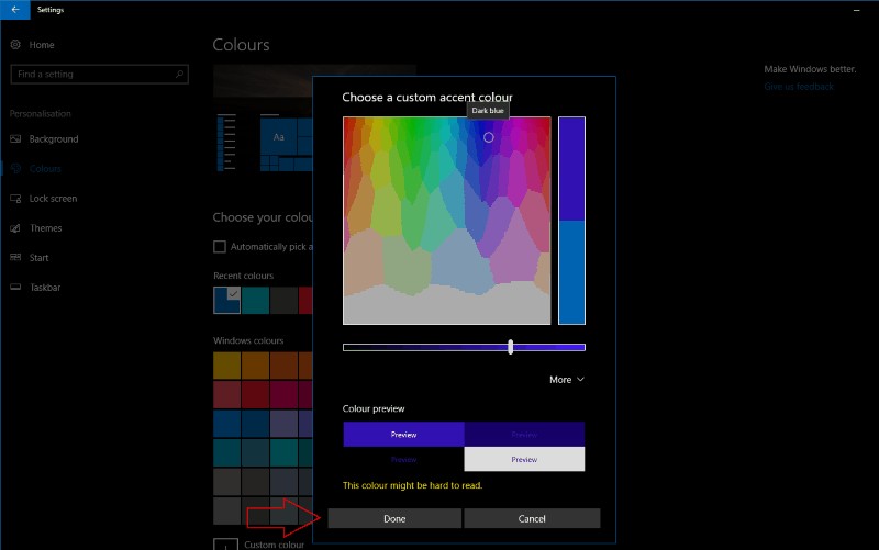 Cách đặt màu nhấn của riêng bạn trong Windows 10 Creators Update 