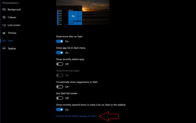 Cách tùy chỉnh các phím tắt thư mục trong Menu Start của Windows 10