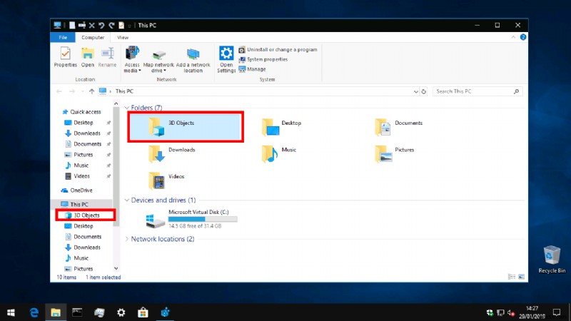 Cách xóa các đối tượng 3D khỏi PC này trong Windows 10 
