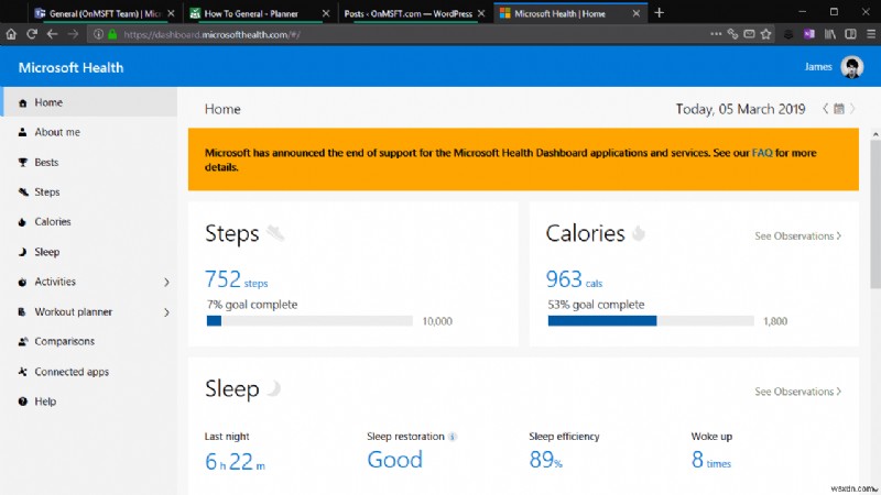 Cách xuất dữ liệu của bạn từ Microsoft Health, hiện nó sắp đóng