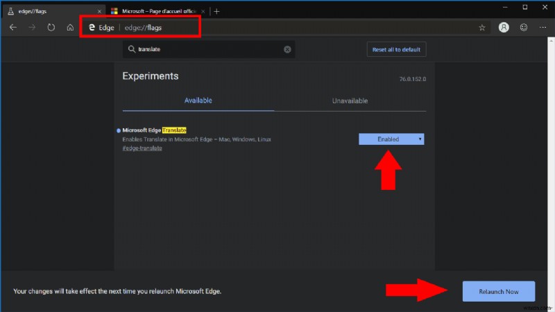 Cách bật Microsoft Translate trong trình duyệt Edge Dev