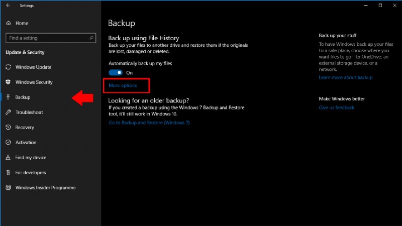 Cách tùy chỉnh nội dung của bản sao lưu Lịch sử tệp của Windows 10s