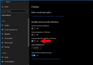 Cách ngăn thanh cuộn biến mất của Windows 10s