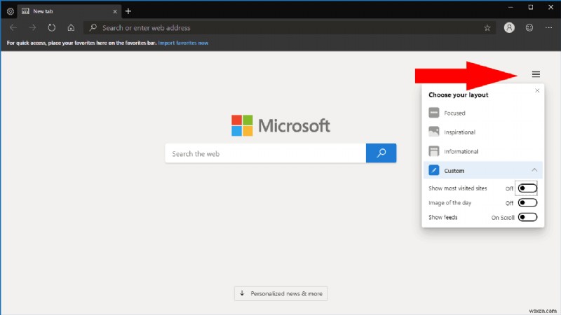 Cách tùy chỉnh trang tab mới của bạn trong Microsoft Edge Insider