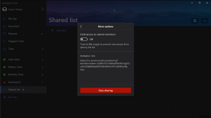 Cách tạo và sử dụng danh sách được chia sẻ trong Microsoft To-Do