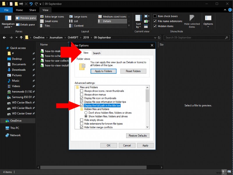 Cách làm cho Windows 10s File Explorer hiển thị đường dẫn thư mục đầy đủ trong thanh tiêu đề