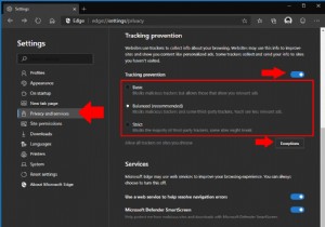 Cách sử dụng tính năng ngăn theo dõi trong Edge Insider