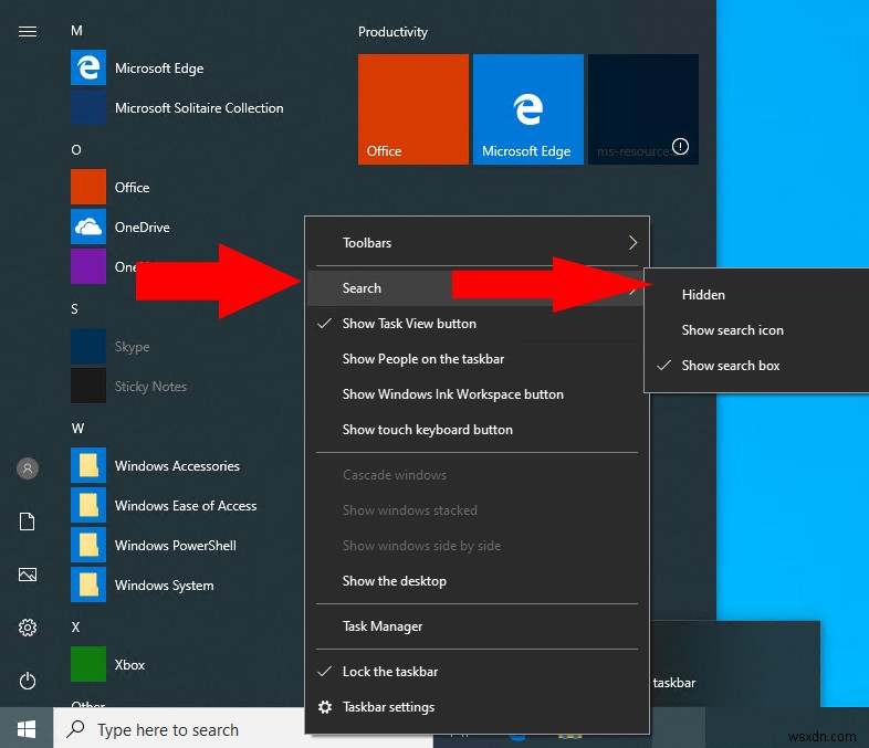 Cách ẩn thanh tìm kiếm trong Windows 10