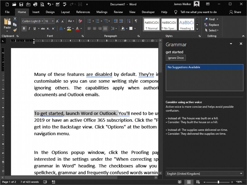 Cách bật hỗ trợ kiểu viết trong Microsoft Word