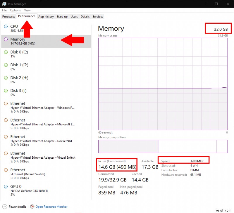 Cách kiểm tra kích thước và tốc độ RAM trong Windows 10
