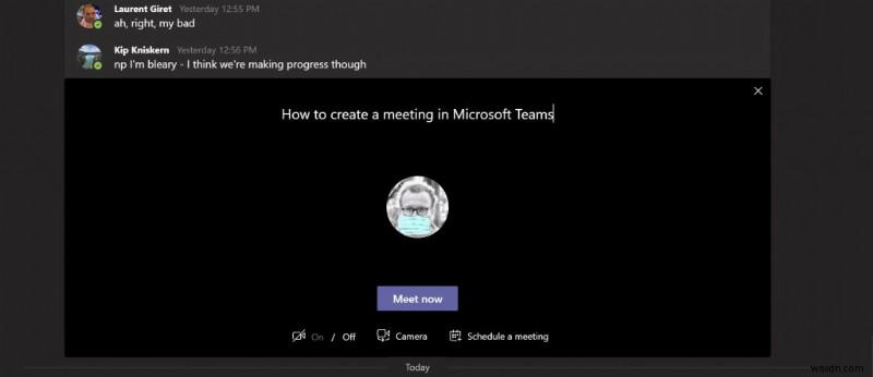 Cách tạo cuộc họp đã lên lịch hoặc tức thì trong Microsoft Teams