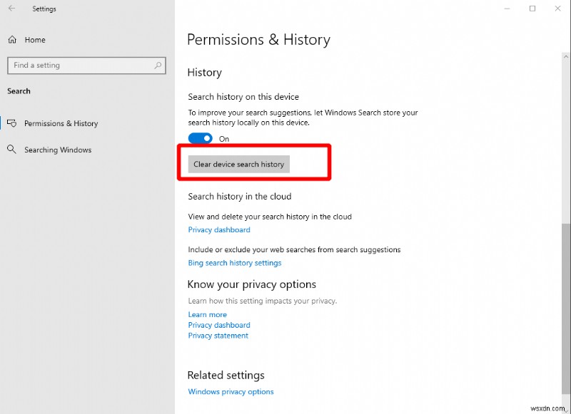 Cách xóa lịch sử tìm kiếm trên Windows 10 của bạn