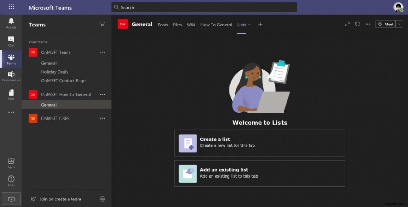 Cách sử dụng Danh sách Microsoft trong Microsoft Teams