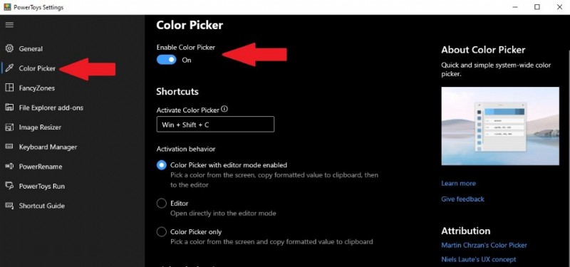 Cách sử dụng tiện ích PowerToys Color Picker trên Windows 10 để tìm màu hoàn hảo