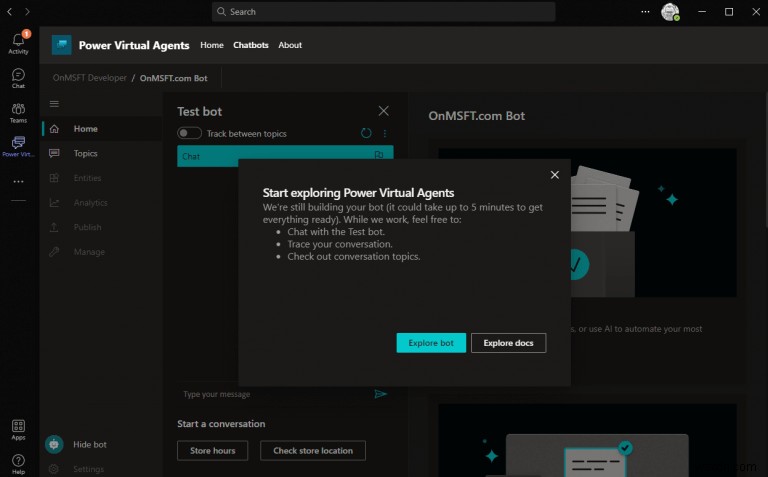 Cách tạo nhanh chatbot Power Virtual Agents trên Microsoft Teams