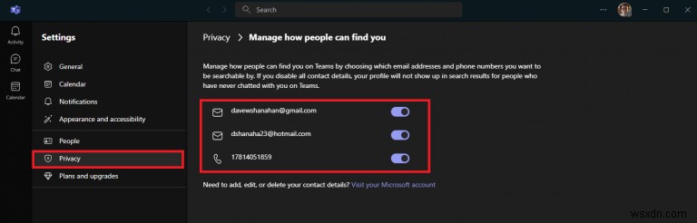 Cách ẩn địa chỉ email của bạn trong Trò chuyện từ Microsoft Teams trên Windows 11