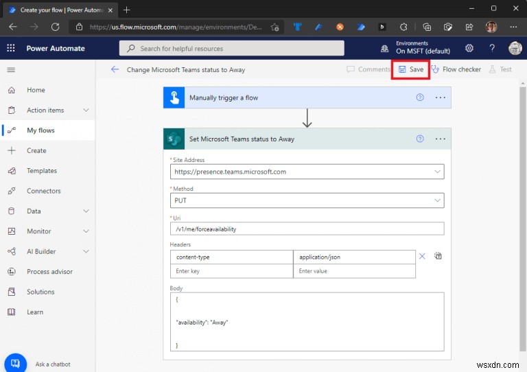 Cách cập nhật trạng thái Microsoft Teams của bạn bằng Power Automate