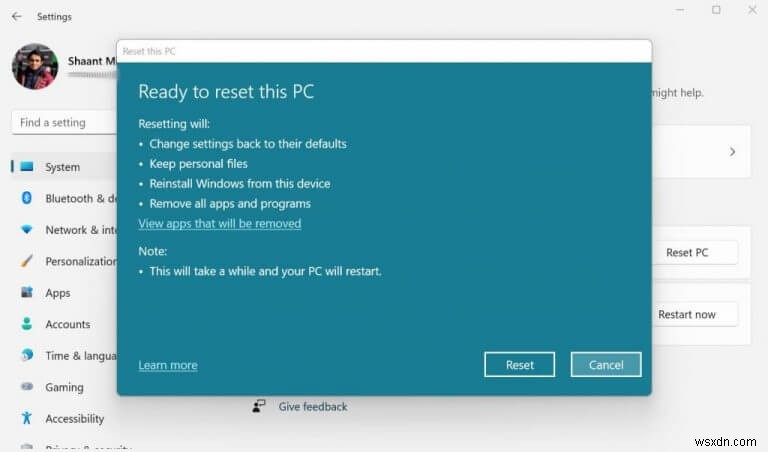 Cách khôi phục cài đặt gốc cho Windows 11 