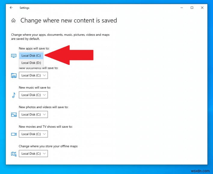 Cách nhanh chóng thay đổi nơi các ứng dụng và tệp mới được lưu trên Windows 10 và Windows 11