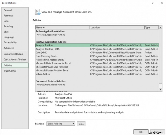 Cách cài đặt phần bổ trợ trong Microsoft Excel