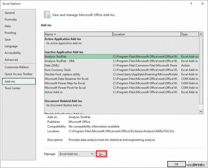 Cách cài đặt phần bổ trợ trong Microsoft Excel