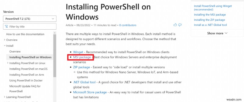 Cách cập nhật Powershell trên Windows 11