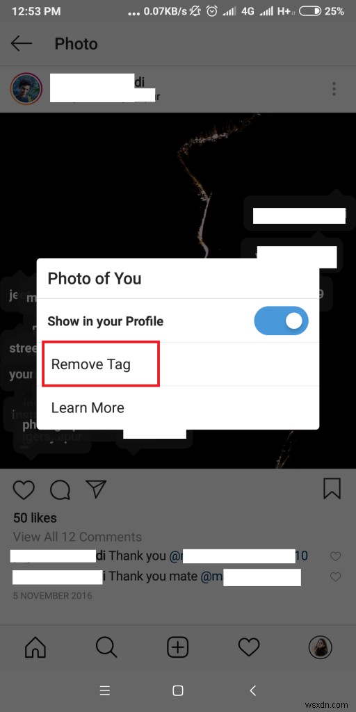 Làm cách nào để tự gắn thẻ mình khỏi ảnh trên Instagram của người dùng khác?