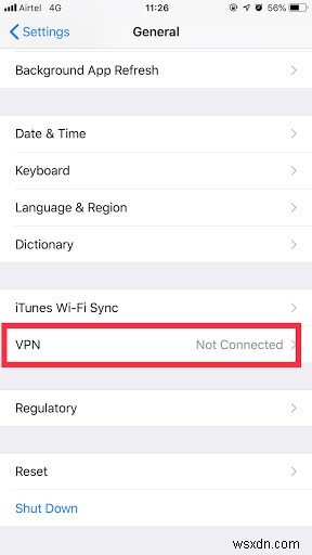 Các bước định cấu hình quyền truy cập VPN trên iOS