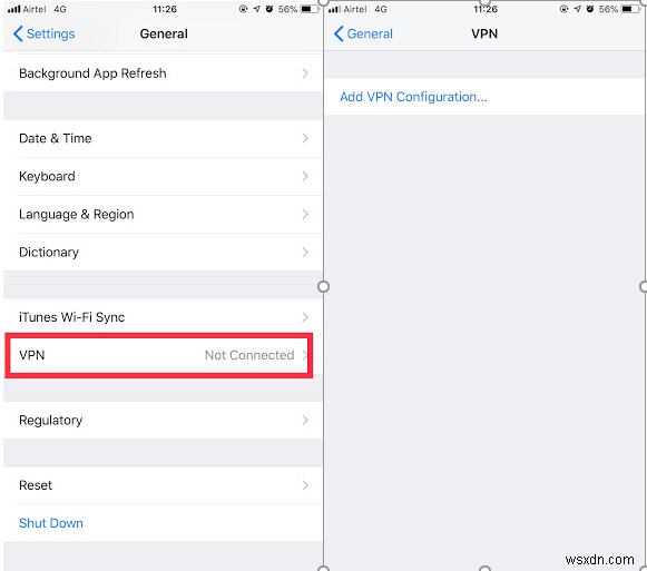 Các bước định cấu hình quyền truy cập VPN trên iOS