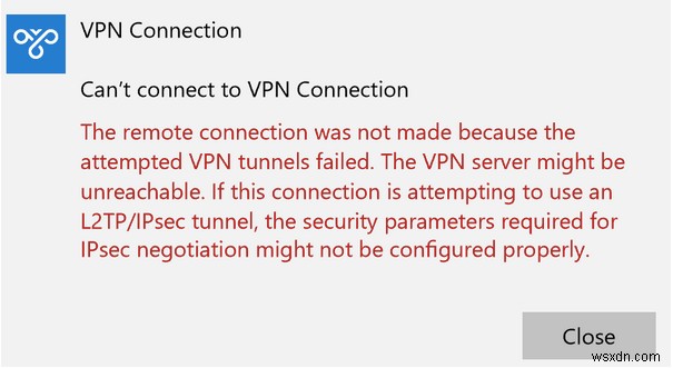 Cách sửa lỗi VPN 800 trên Windows 10