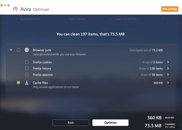 Avira Optimizer:Quản lý bộ nhớ Mac của bạn