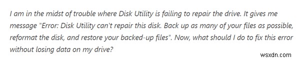 Lỗi  Disk Utility Không thể sửa chữa đĩa này  trên MacBook (Solved)