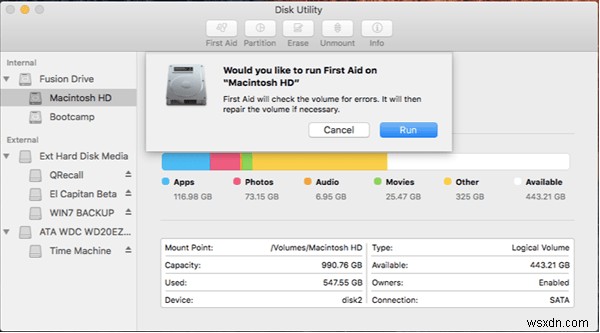 Lỗi  Disk Utility Không thể sửa chữa đĩa này  trên MacBook (Solved)