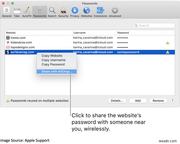 Cách chia sẻ mật khẩu bằng AirDrop trên iPhone, iPad và Mac