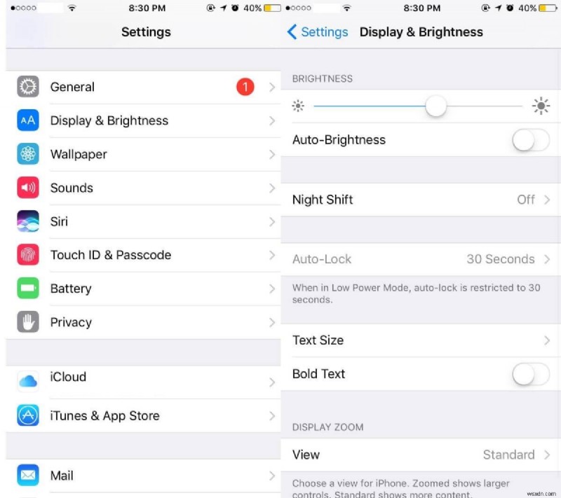 Cách tắt độ sáng tự động trong iOS11